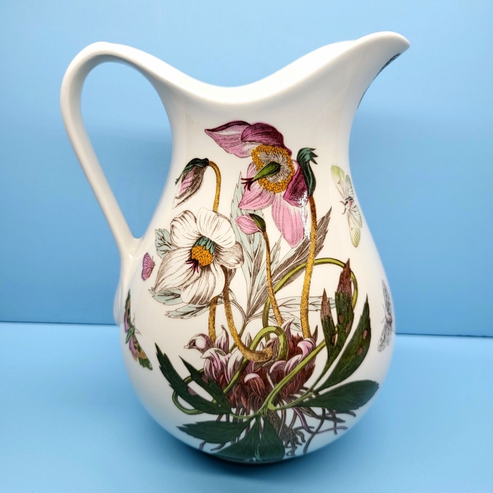 Portmeirion Botanic Christmas Rose Pitcher Vase Vintage Cottagecore‎ Floral